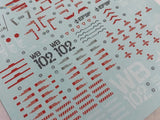 Red gray RX-78-2 decals sheet with EFSF insignia for 1/60 scale modeling