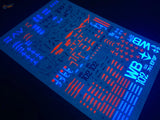 Glow-in-the-dark RX-78-2 decals sheet with red blue markings for 1/60 scale modeling