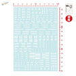 Light blue sticker sheet with Sci-Fi Gunpla decals and precision hobby tools