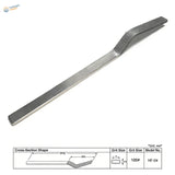 Silver metal file with diamond abrasive textured curved end and smooth handle for scale modeling tools and model building tools