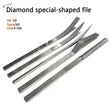 Set of five silver metal diamond abrasive special-shaped files hf-50 for scale modeling and model building tools