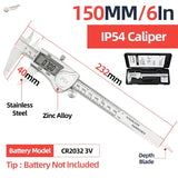 Digital vernier caliper with stainless steel and zinc alloy body ip54 rated for durable scale modeling measurements