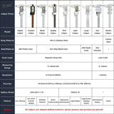 Digital vernier caliper set featuring stainless steel and carbon steel bodies for precise scale modeling measurements