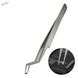 Silver-tipped Double-angled Fine Tweezers with mechanic branding, model building tools