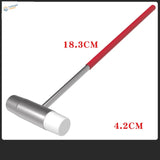 Red and silver double-headed mini hammer with white tip, 18.3cm long