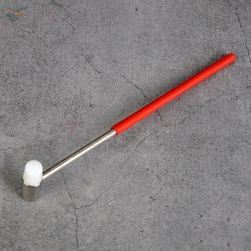 Red-handled double-headed mini hammer with white rounded head