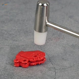 Red plastic car-shaped clip on double-headed mini hammer for hobbyists