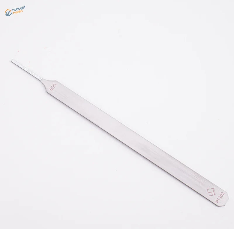 Double-sided stainless steel ultra-fine files with silver lock pick tool tip for scale modeling