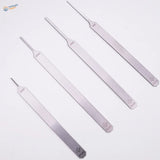 Set of four stainless steel precision pick tools for ultra-fine files