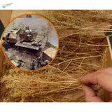 Dry shrubs for diorama creation in golden-brown grass texture