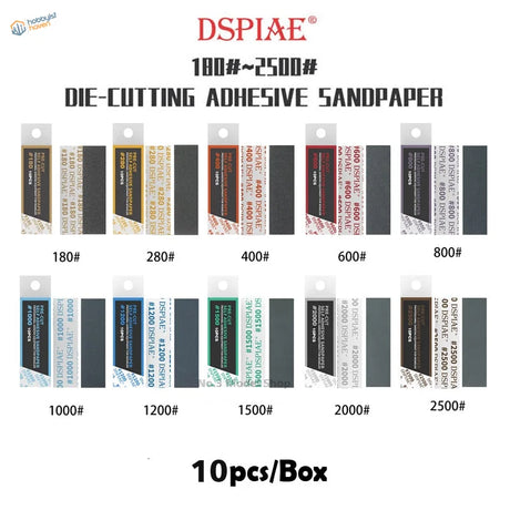 DSPIAE sandpaper sets for aluminum sanding, 180# to 2500# grits