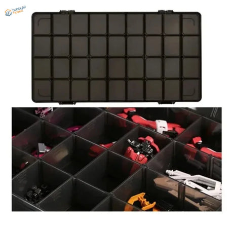DSPIAE 36 spaces modular storage box with 24 compartments of red white model parts