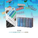 DSPIAE sanding sponge set with 5 grits in gradient blue tones