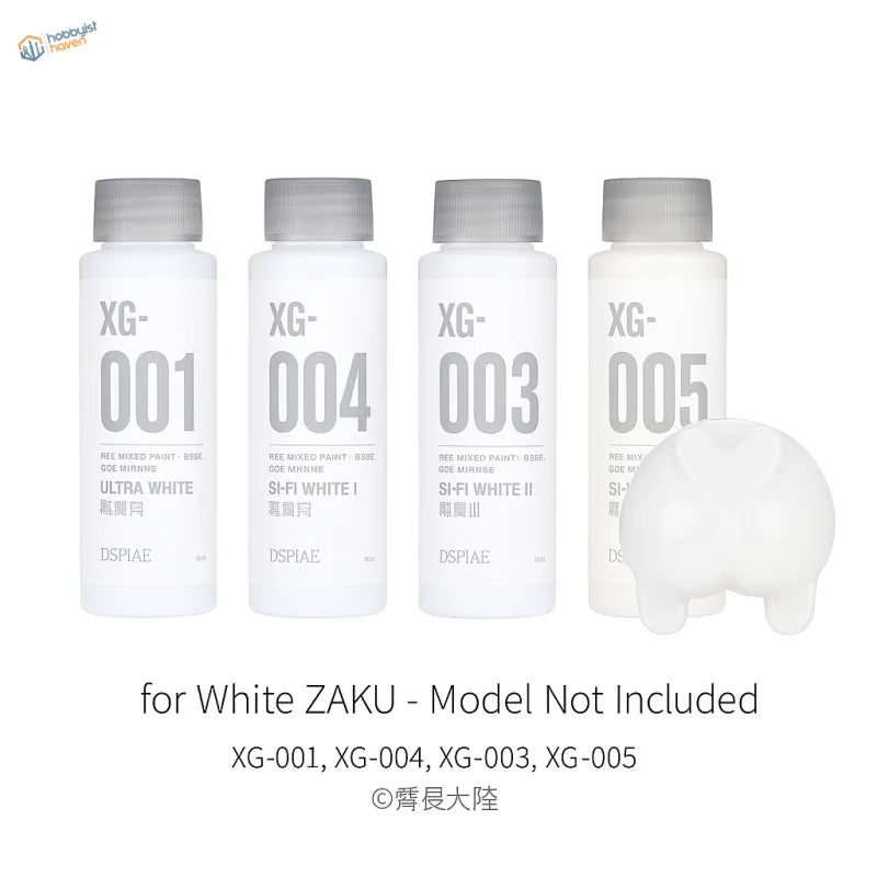 DSPIAE pre-mixed acrylic paints xg-001 to xg-005 for white Zaku model kits