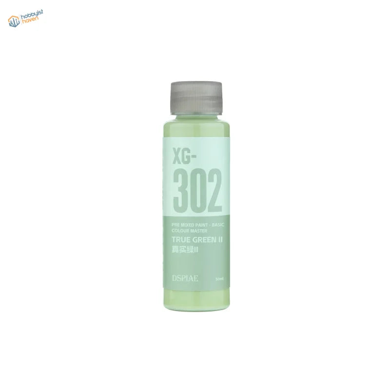 DSPIAE XG-302 True Green II 50ml pre-mixed acrylic paint bottle