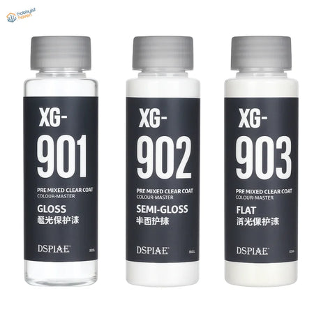DSPIAE 50ml pre-mixed acrylic varnish: three clear bottles with gray caps