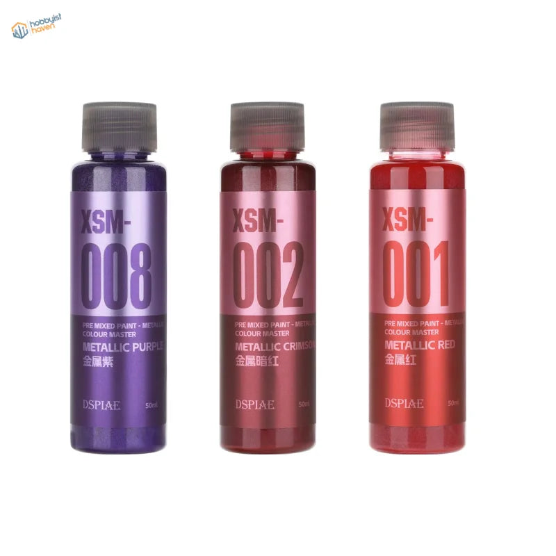 DSPIAE 50ml dspiae pre-mixed metallic paints in purple, crimson, red