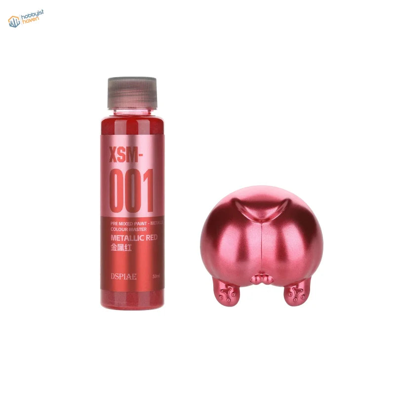 DSPIAE pre-mixed metallic paint bottle xsm-001 with pink pig figurine