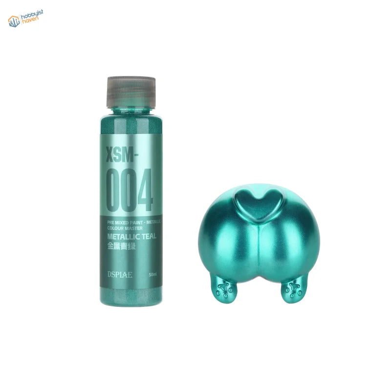 DSPIAE pre-mixed metallic teal paint bottle xsm-004 with matching piggy bank