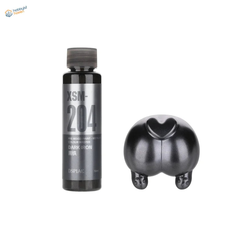 DSPIAE xsm-204 dark iron pre-mixed metallic paint bottle with glossy black pig
