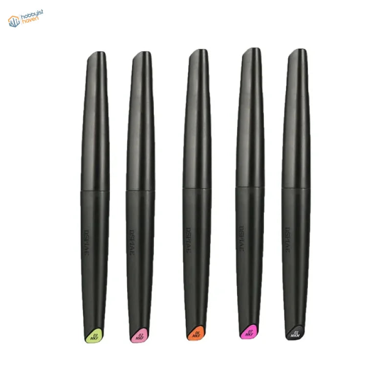 DSPIAE 5pcs fluorescent acrylic pens with colorful tip caps