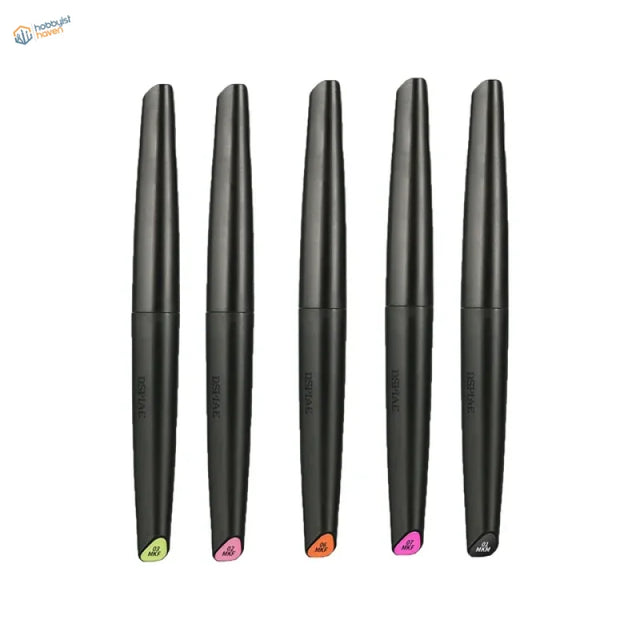 DSPIAE 5pcs fluorescent acrylic pens with colorful tip caps