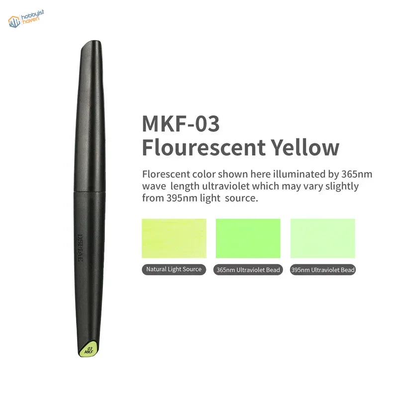 DSPIAE fluorescent acrylic pen MKF-03 black with yellow tip