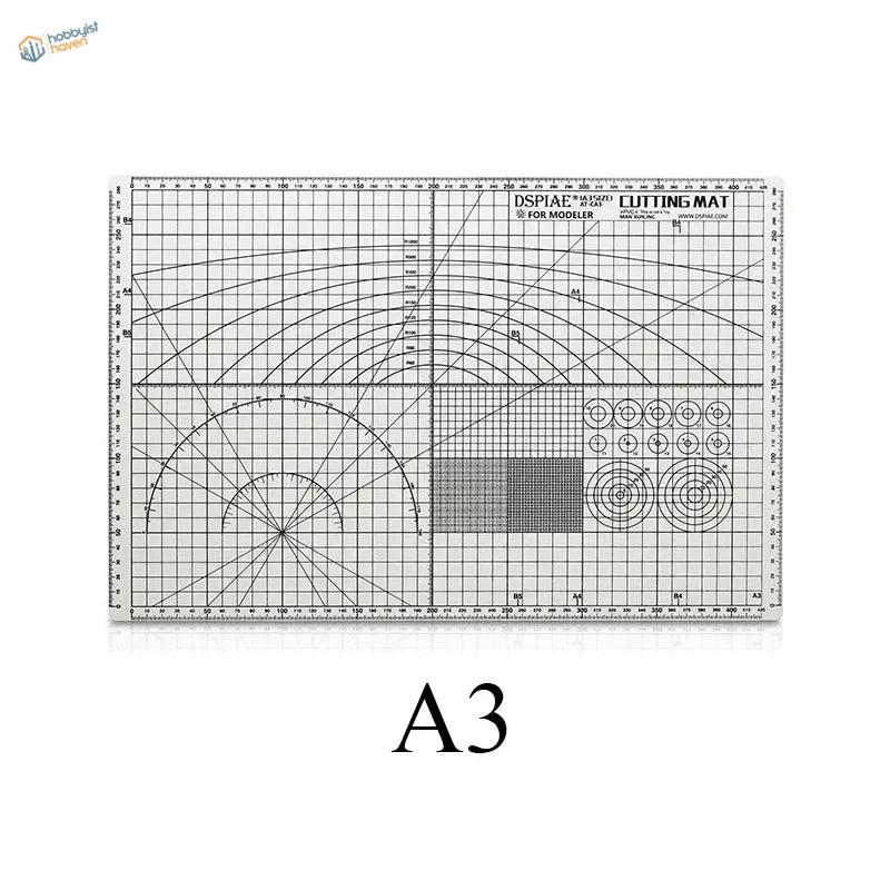 DSPIAE A3 transparent self-healing cutting mat with grid for scale modeling tools