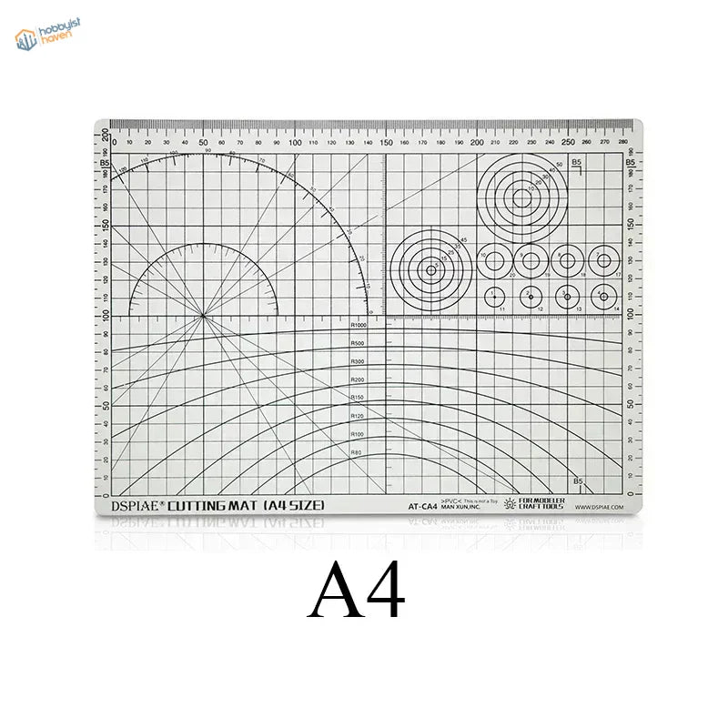 DSPIAE A4 transparent self-healing cutting mat with grid markings for scale modeling tools
