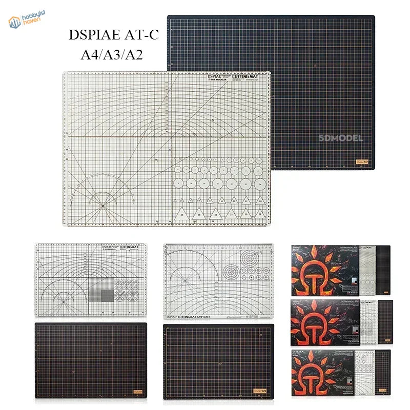 DSPIAE A2/A3/A4 clear self-healing cutting mat with grid lines