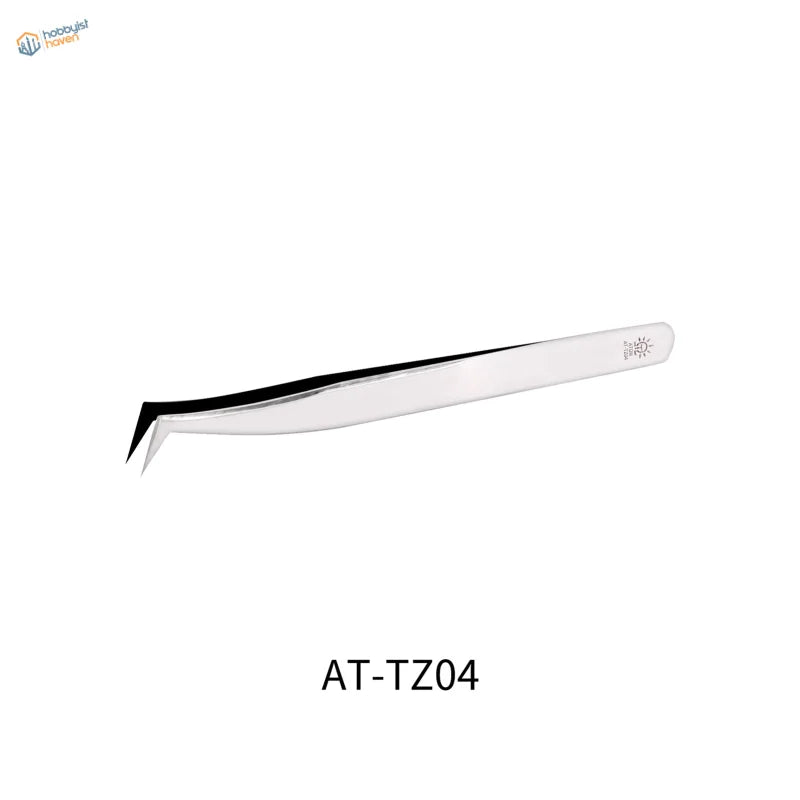 Dspiae anti-static stainless steel tweezers with angled black tip