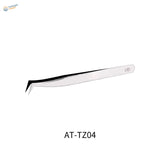 Dspiae anti-static stainless steel tweezers with angled black tip