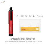 DSPIAE AT-ED orbit electric hand drill with red black spin-lock bits textured grip