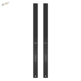 Two sleek matte black DSPIAE AT-FX DLC coated stainless steel strips with engravings