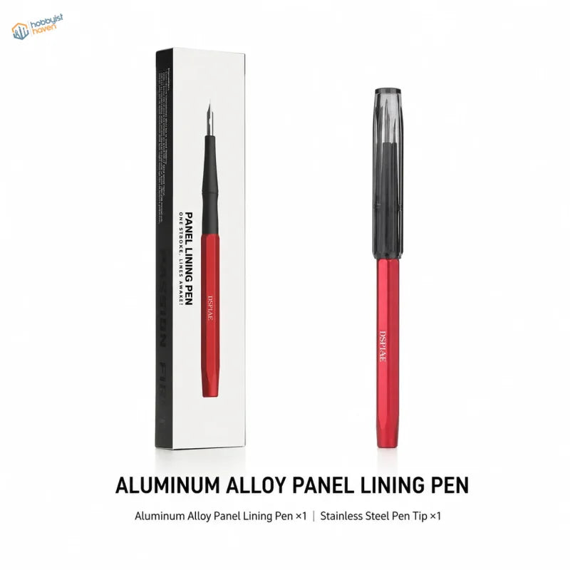 Dspiae at-pl pro panel line pen with red aluminum alloy body black grip stainless steel nib and panel line fluid use