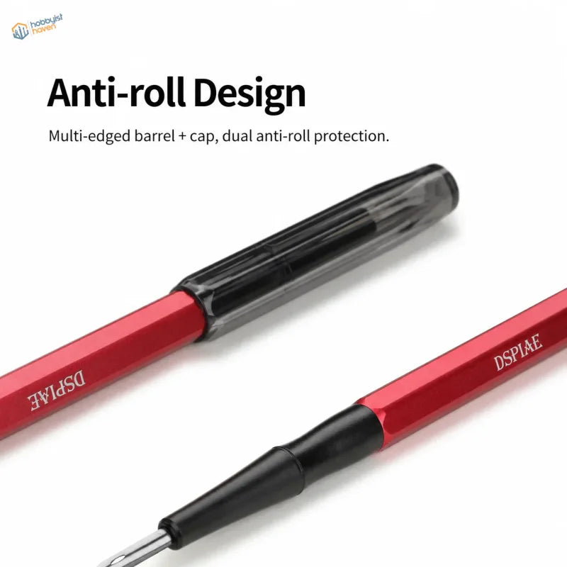 Dspiae at-pl pro panel line pen with red hexagonal body black cap and stainless steel nib for panel line fluid use