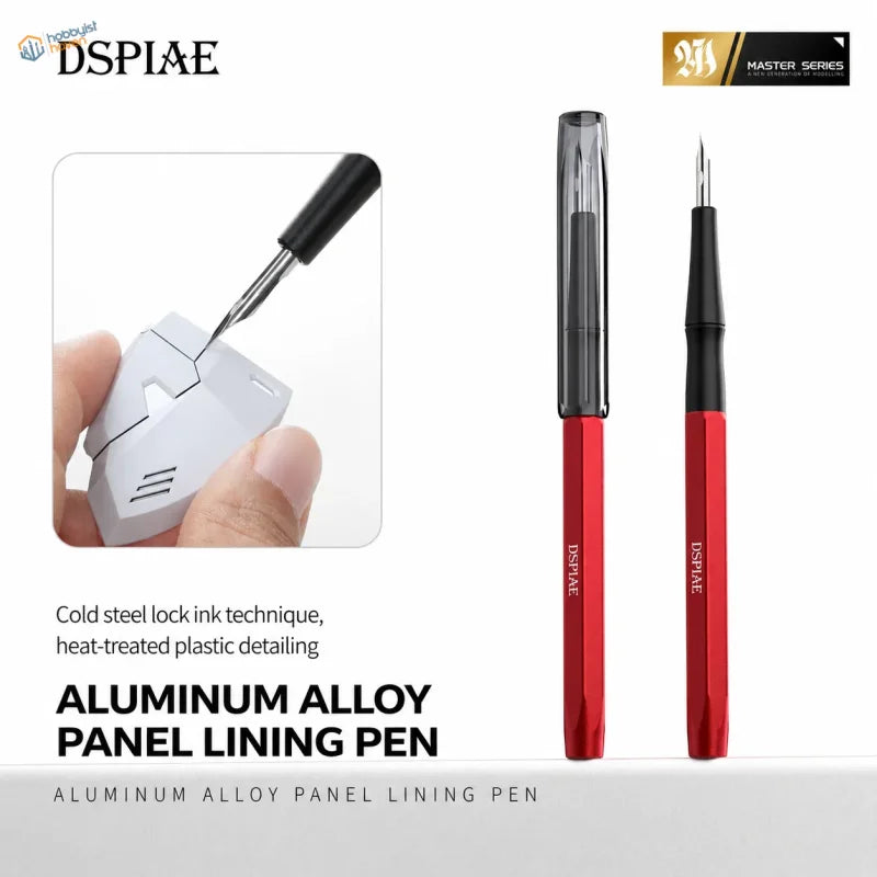 Dspiae at-pl pro panel line pen red aluminum alloy with stainless steel nib and panel line fluid for precise lining