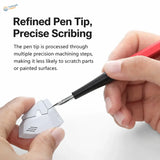 Dspiae at-pl pro panel line pen with red and black body and stainless steel nib marking white plastic model details