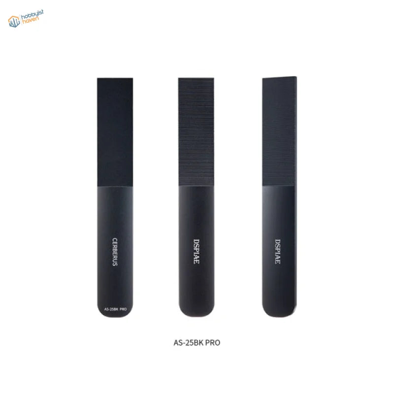 Three DSPiae Cerberus aluminum sanding boards with black matte combs