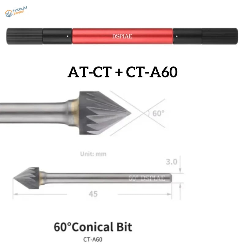 DSPIAE circular chamfering tool CT-A60 red black 60 degree conical bit