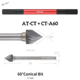 DSPIAE circular chamfering tool CT-A60 red black 60 degree conical bit