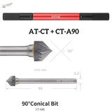 DSPIAE circular chamfering tool CT-A90 red black 90° conical bit