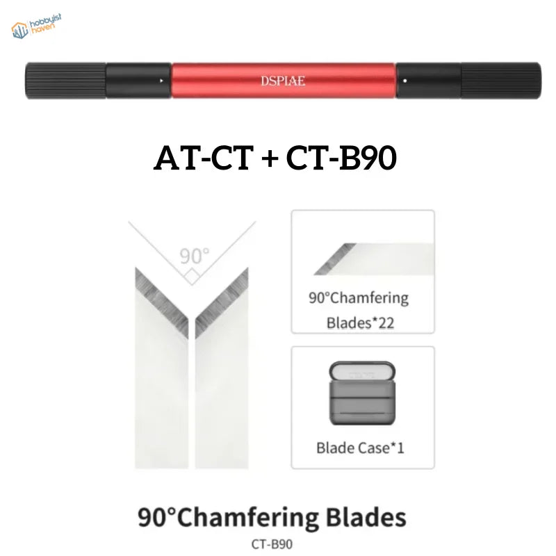 Dspiae circular chamfering tool AT-CT + CT-B90 90-degree red black blades