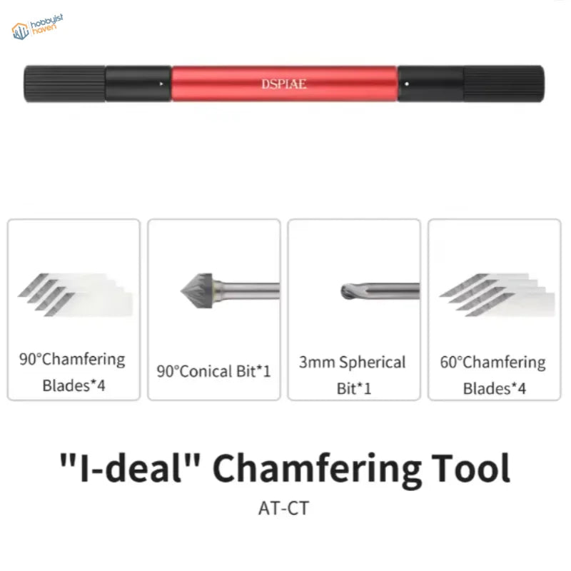 Dspiae circular chamfering tool red black i-deal with bits
