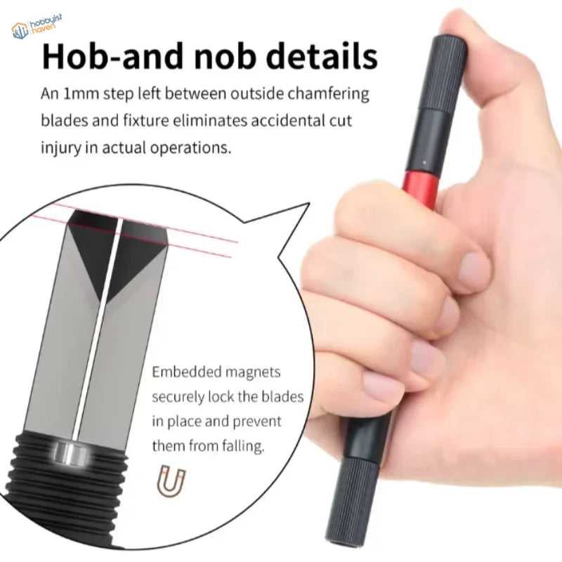 DSPIAE circular chamfering tool with red black textured grip