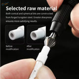 DSPIAE circular chamfering tool with black handle sharpened on white guide