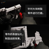 White plastic ruined building model with DSPIAE electric grinding pen