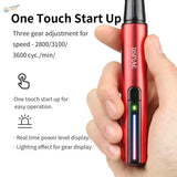 Red DSPIAE reciprocating sander with metallic finish and gear indicator