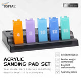 DSPIAE flexible acrylic sanding sticks set: 5 colorful pads labeled 4-15