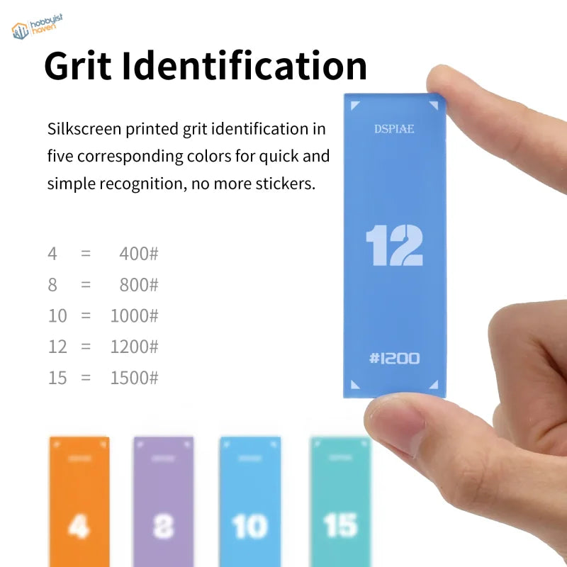 Blue grit ID card for DSPIAE acrylic sanding sticks set